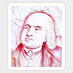 Jeremy Bentham Portrait | Jeremy Bentham Artwork | Line Art Magnet